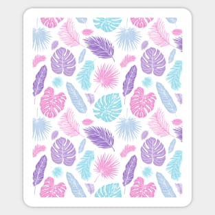 Pastel Tropical Leaves Pattern | Monstera Leaf Sticker